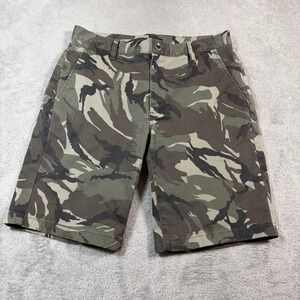 RVCA Walking Shorts Mens Size 30 Green Camo 10" Inseam Weekend Fit Casual